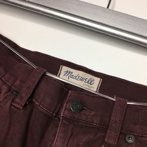 Madewell burgundy high rise jeans